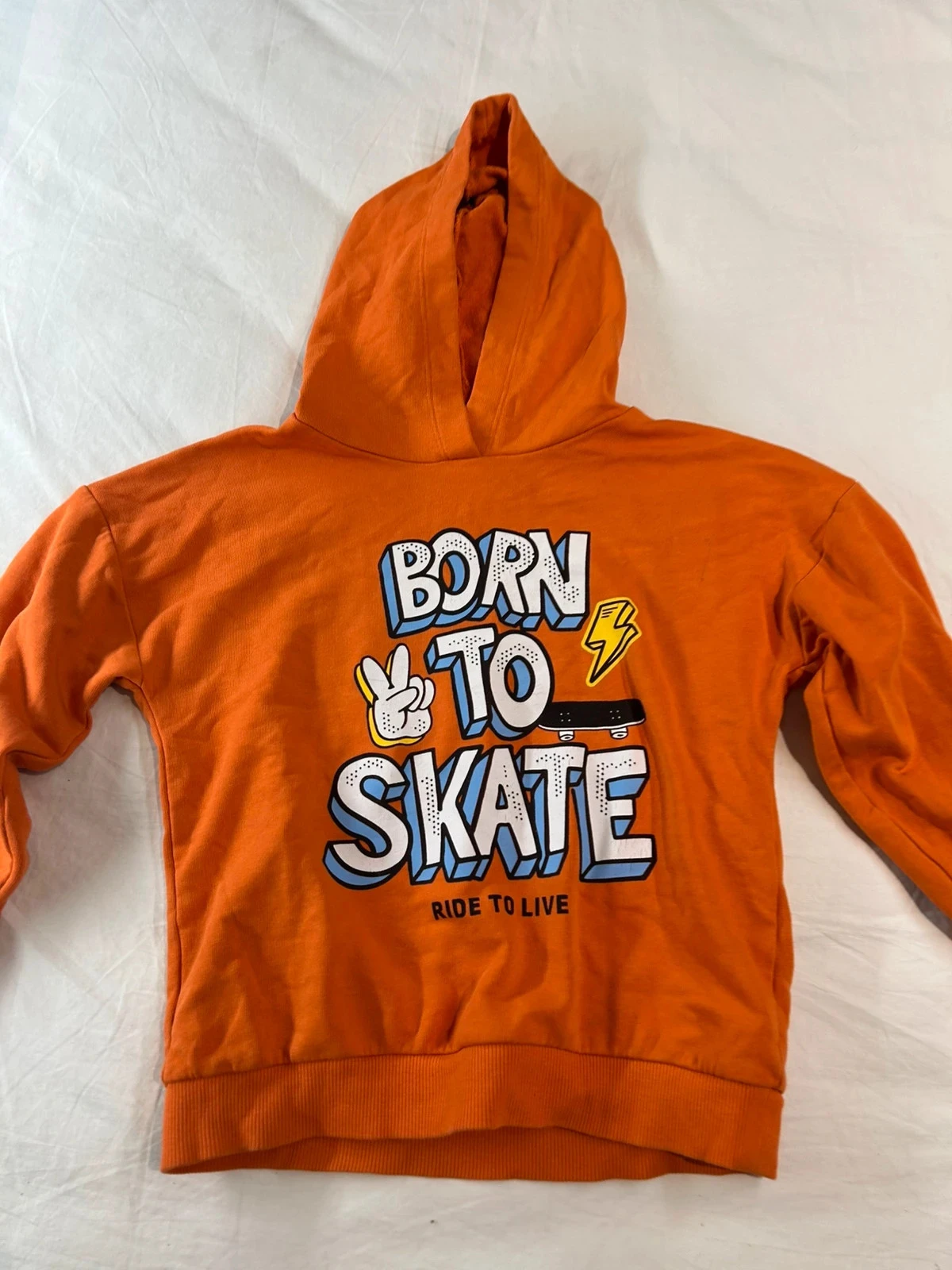 Orange tex pattern hoodie size 7 years – photo 2